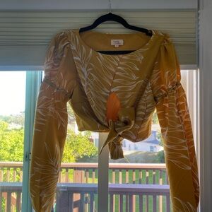 Camilla Coelho Long Sleeve Tie Front Blouse